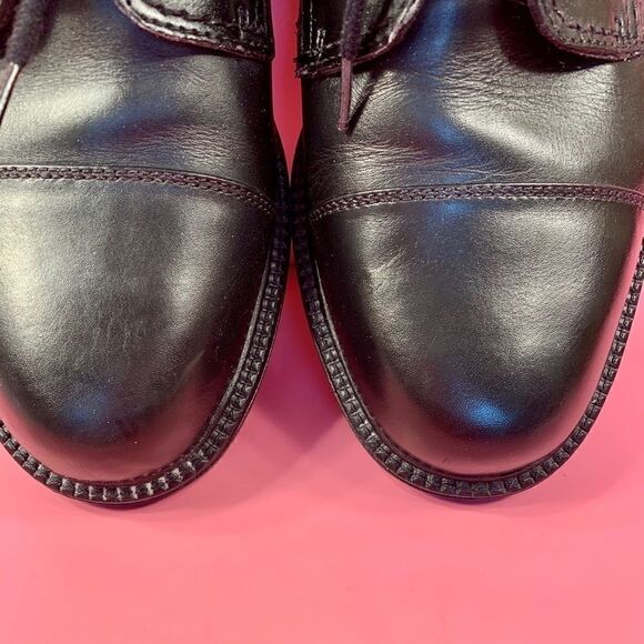 MENS BLACK LEATHER DOCKERS TIE UP SHOES 10M main image 7